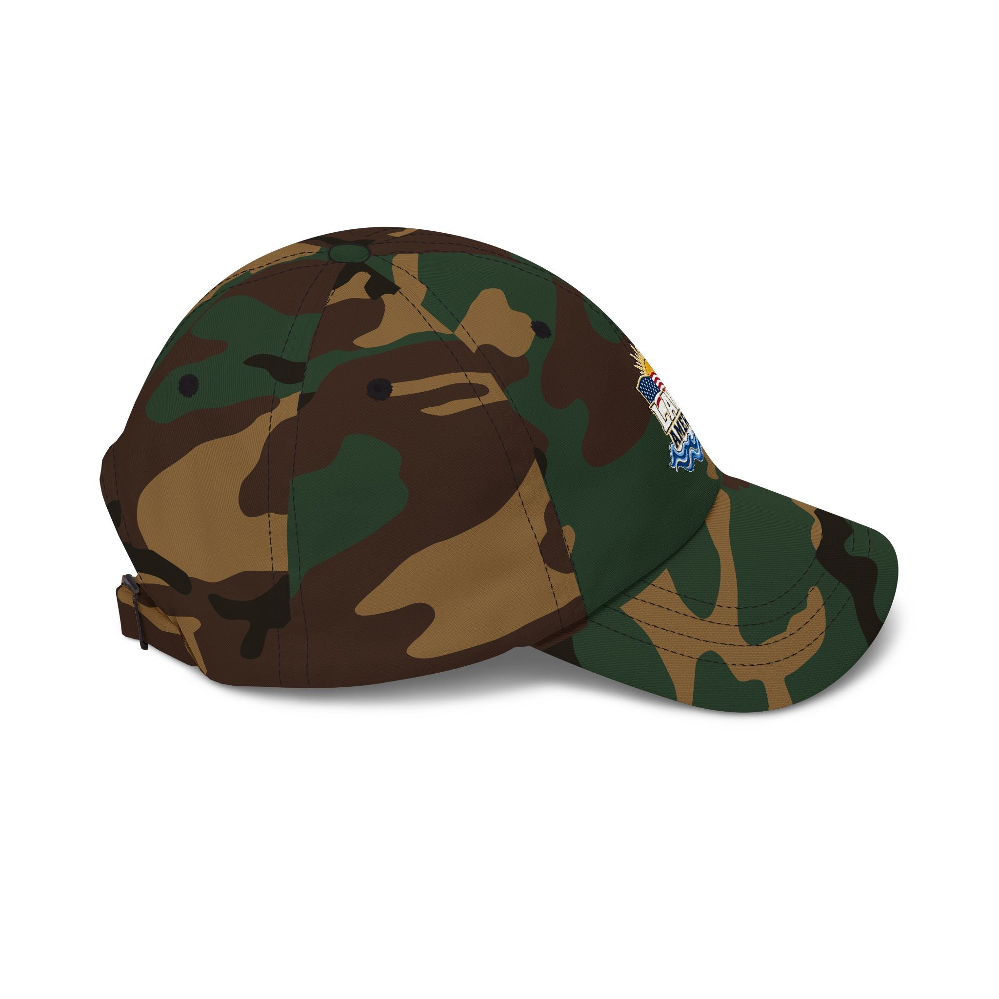 Lake America Dad Cap — Embroidered Sunset & Waves Baseball Hat