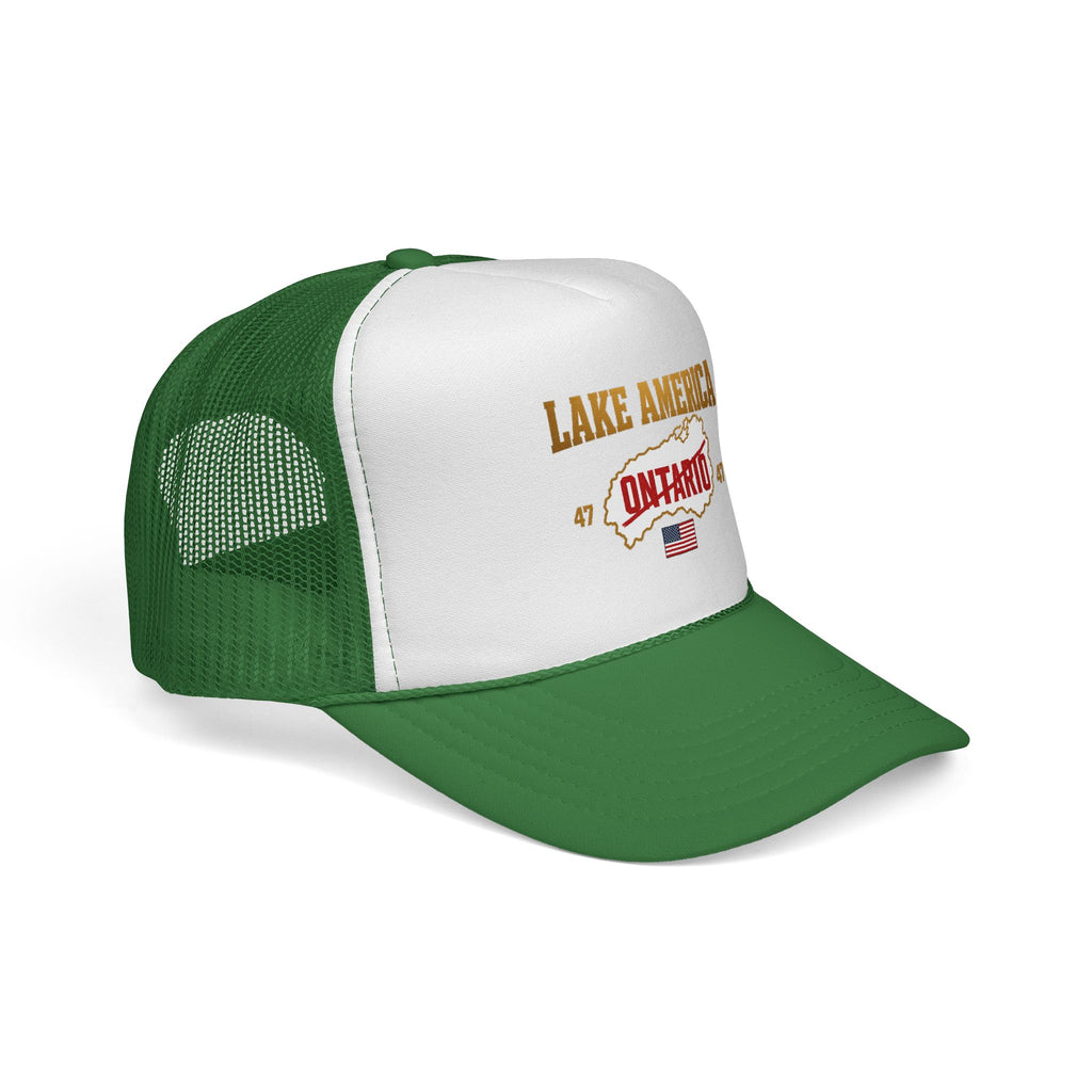 Lake America Ontario Trucker Cap – Vintage USA Flag Snapback Hat