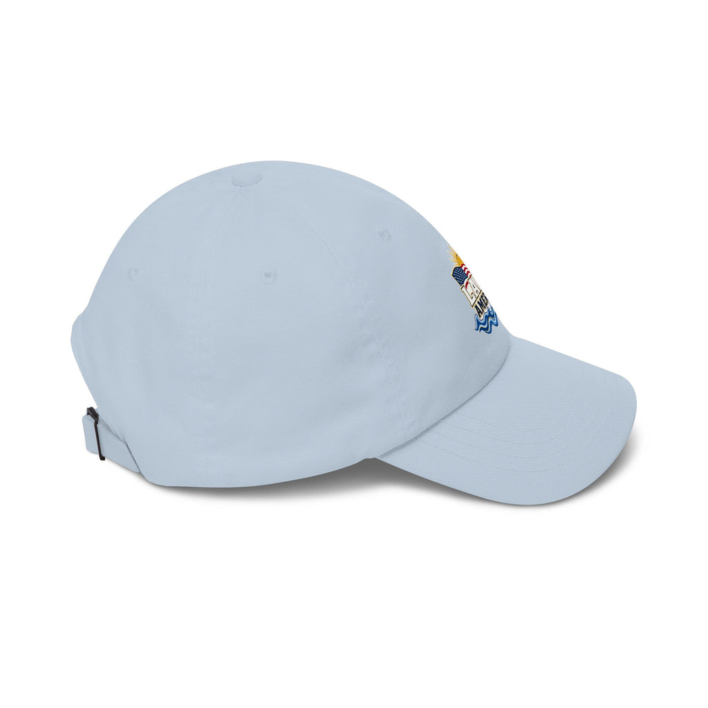 Lake America Dad Cap — Embroidered Sunset & Waves Baseball Hat