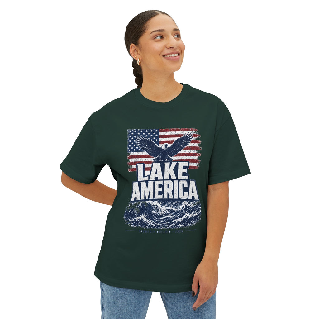 Lake America Tee — Patriotic Eagle Flag Graphic T-Shirt
