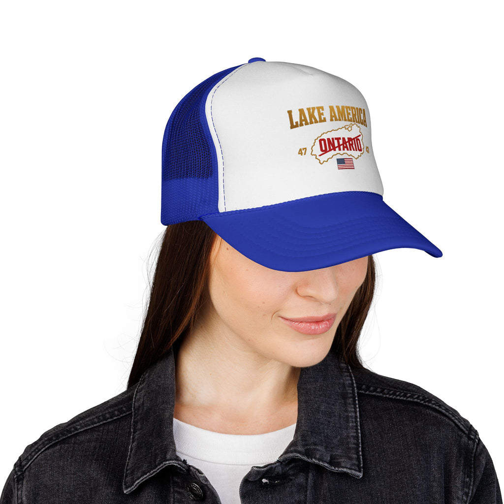 Lake America Ontario Trucker Cap – Vintage USA Flag Snapback Hat