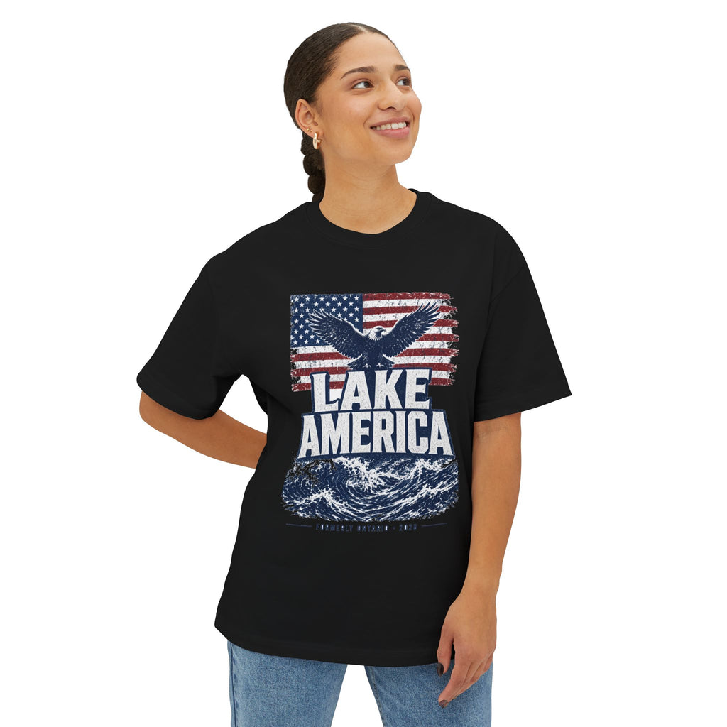 Lake America Tee — Patriotic Eagle Flag Graphic T-Shirt