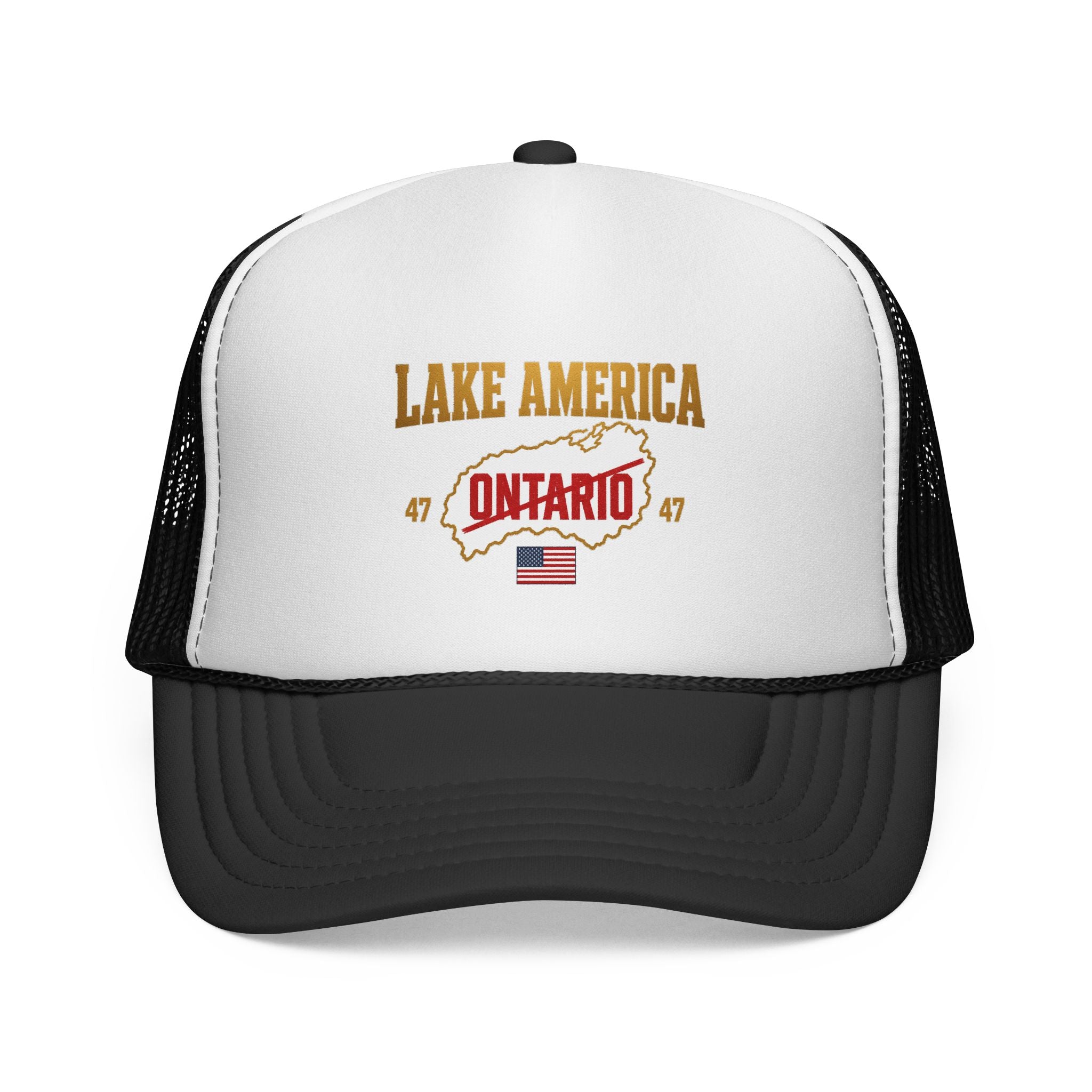 Lake America Ontario Trucker Cap – Vintage USA Flag Snapback Hat