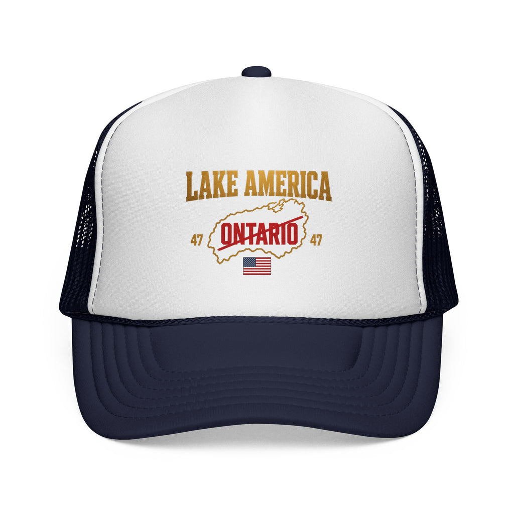 Lake America Ontario Trucker Cap – Vintage USA Flag Snapback Hat
