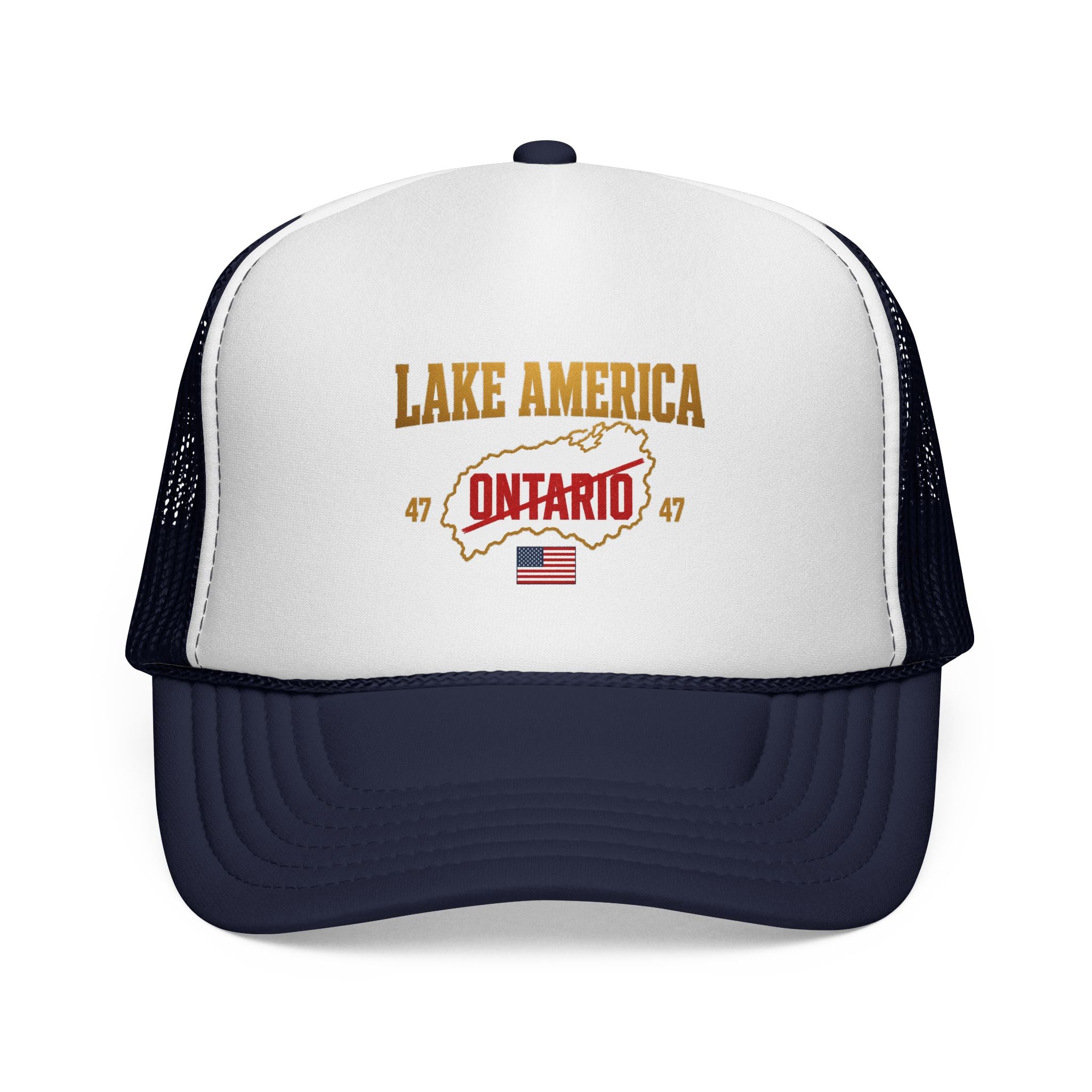 Lake America Ontario Trucker Cap – Vintage USA Flag Snapback Hat