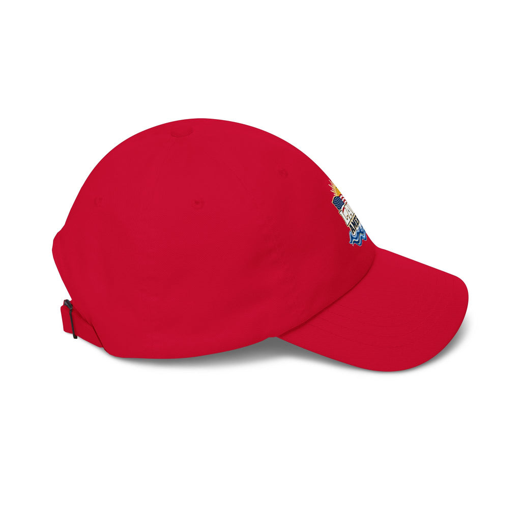 Lake America Dad Cap — Embroidered Sunset & Waves Baseball Hat