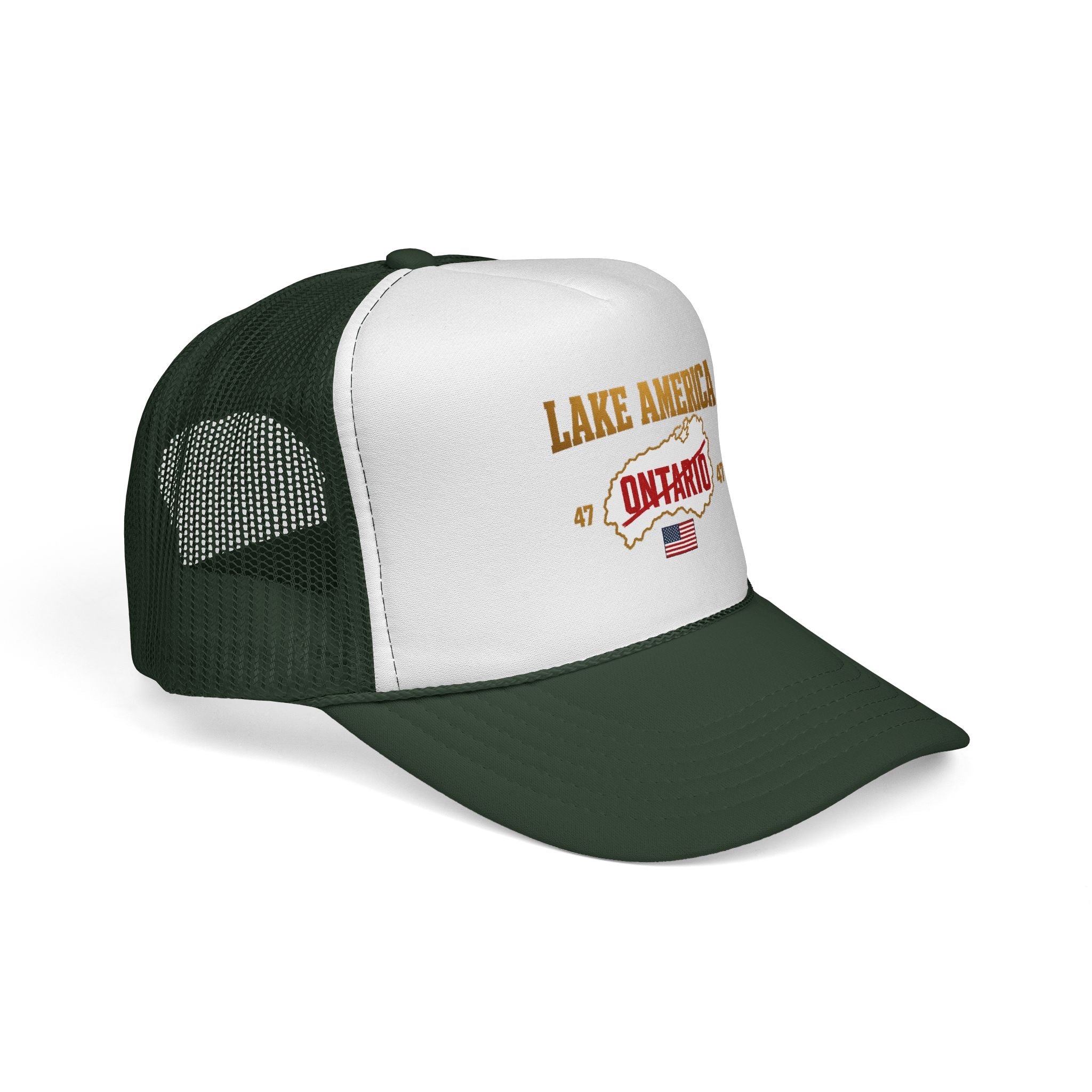 Lake America Ontario Trucker Cap – Vintage USA Flag Snapback Hat