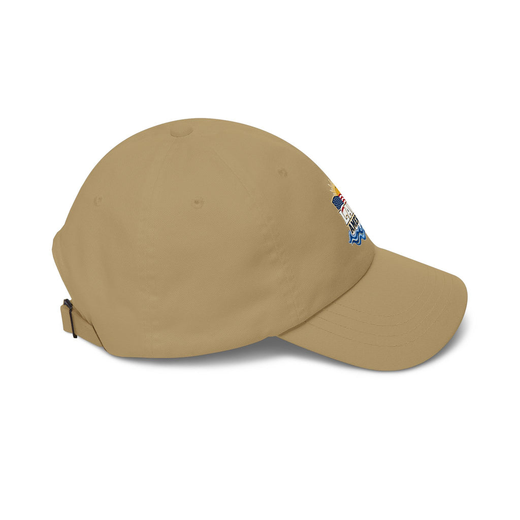 Lake America Dad Cap — Embroidered Sunset & Waves Baseball Hat
