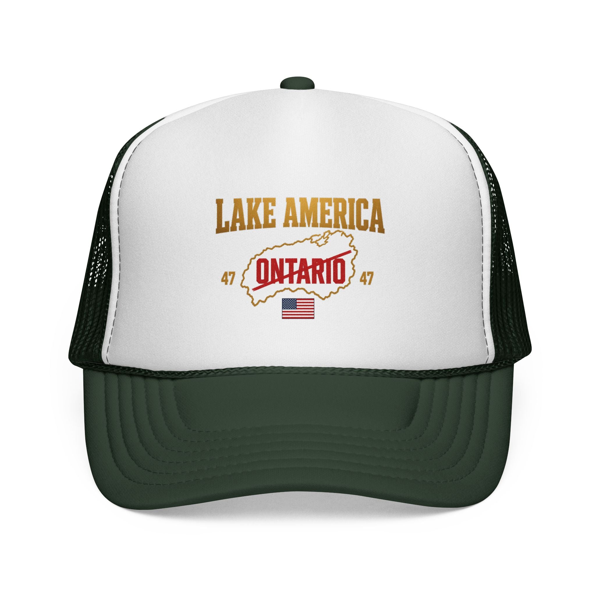 Lake America Ontario Trucker Cap – Vintage USA Flag Snapback Hat