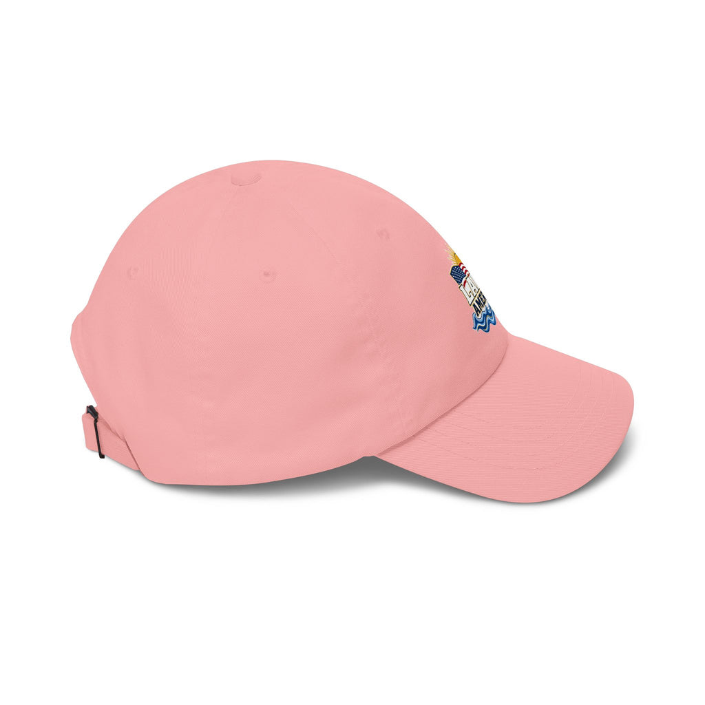 Lake America Dad Cap — Embroidered Sunset & Waves Baseball Hat