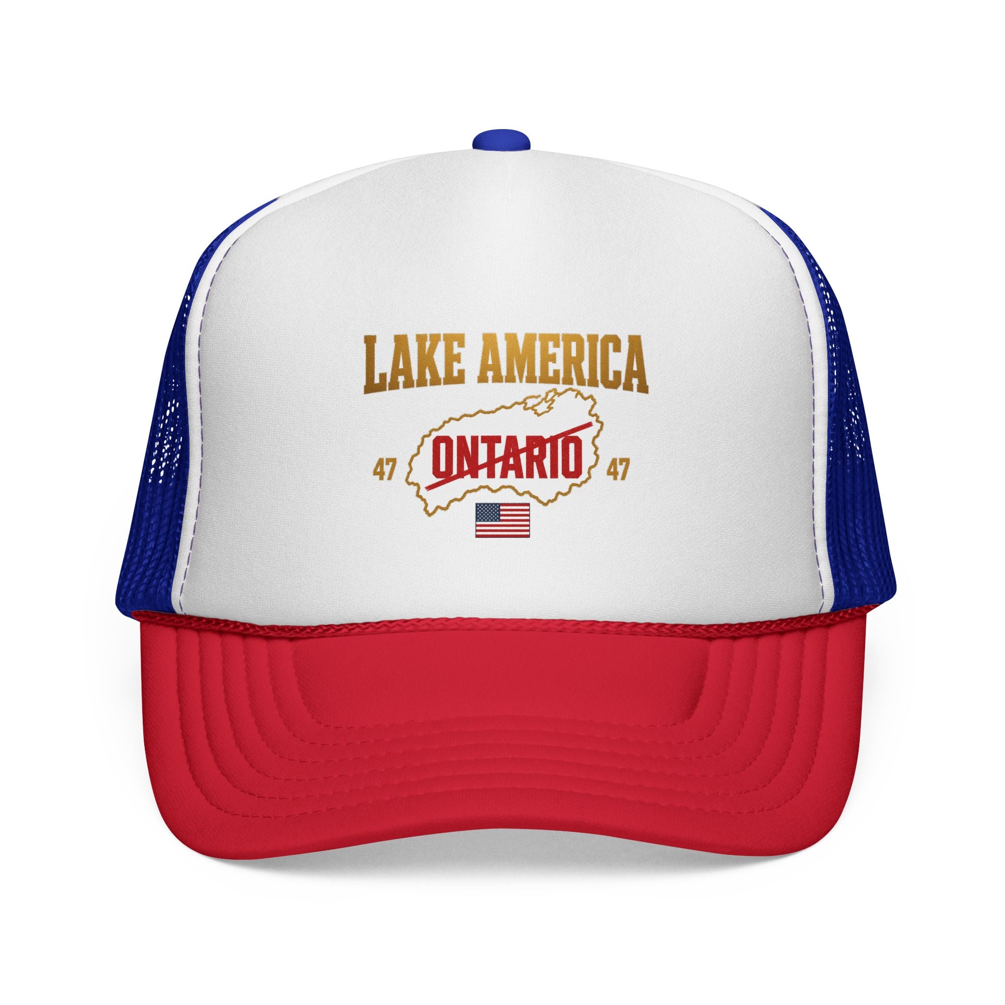 Lake America Ontario Trucker Cap – Vintage USA Flag Snapback Hat