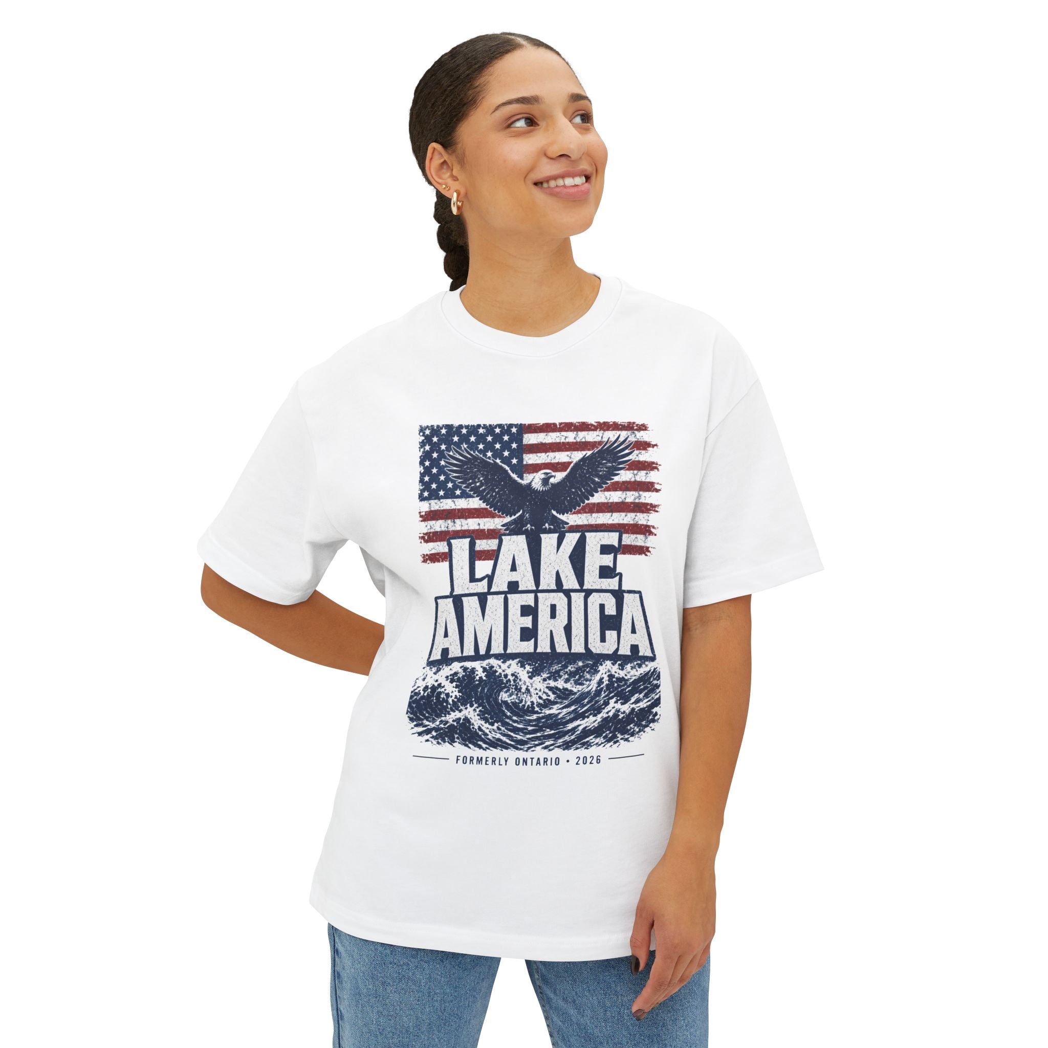 Lake America Tee — Patriotic Eagle Flag Graphic T-Shirt