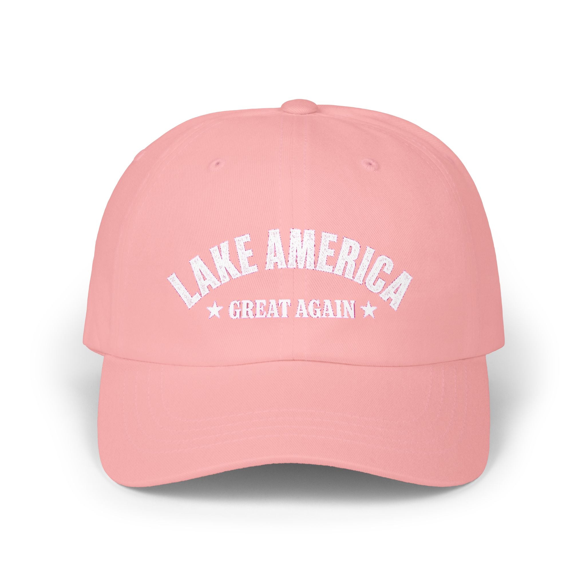 Lake America Dad Cap — Embroidered Sunset & Waves Baseball Hat