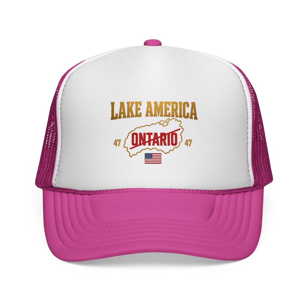 Lake America Ontario Trucker Cap – Vintage USA Flag Snapback Hat
