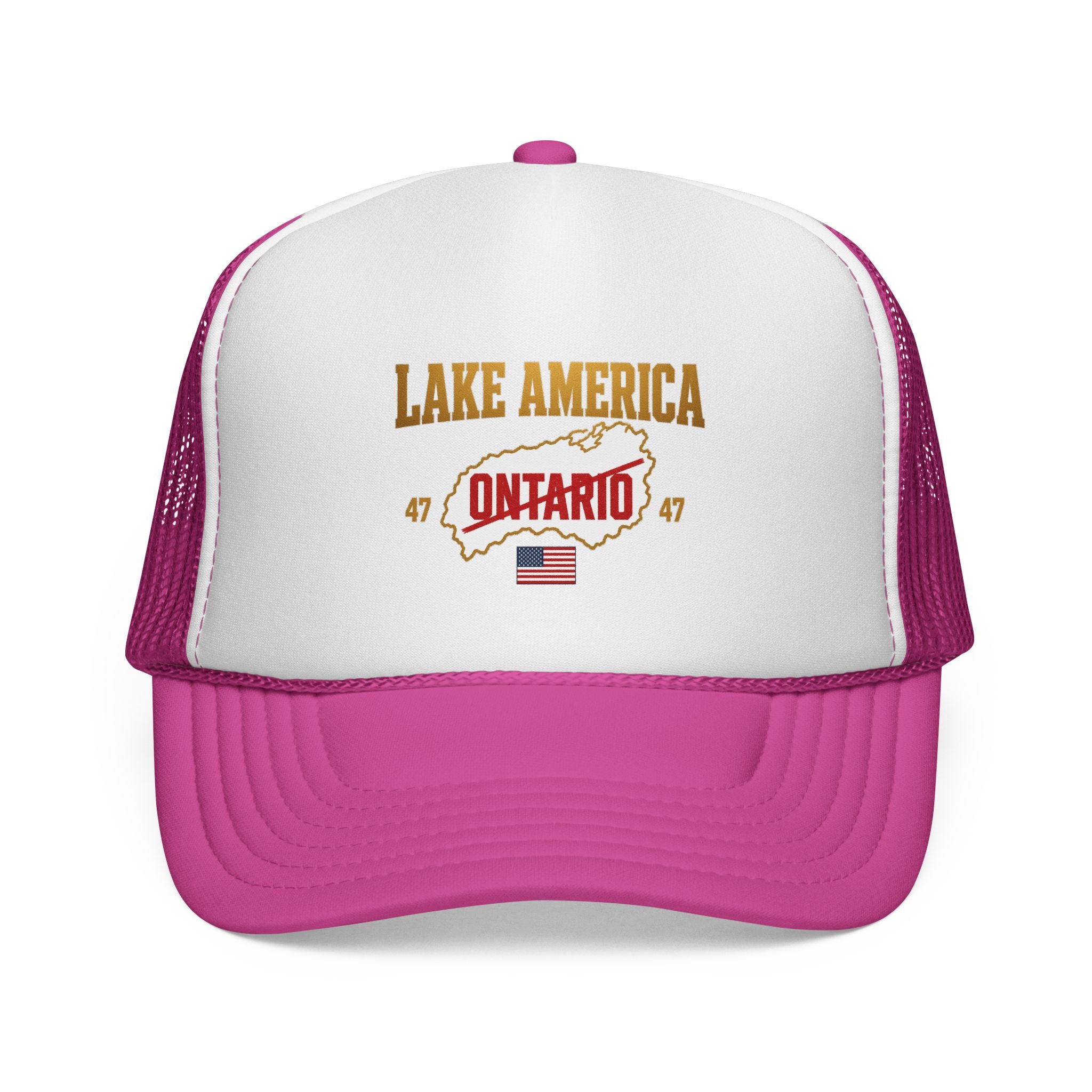 Lake America Ontario Trucker Cap – Vintage USA Flag Snapback Hat