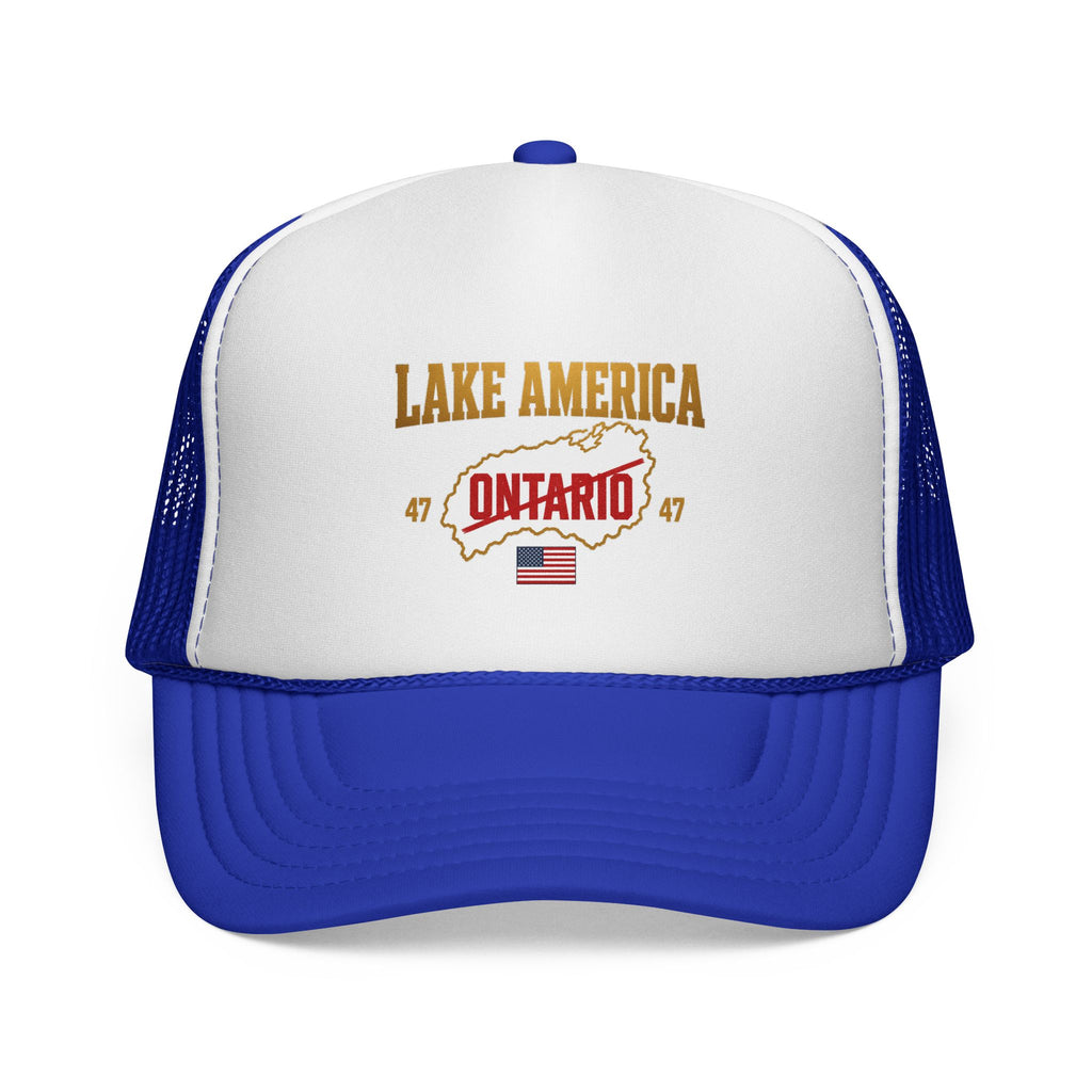 Lake America Ontario Trucker Cap – Vintage USA Flag Snapback Hat