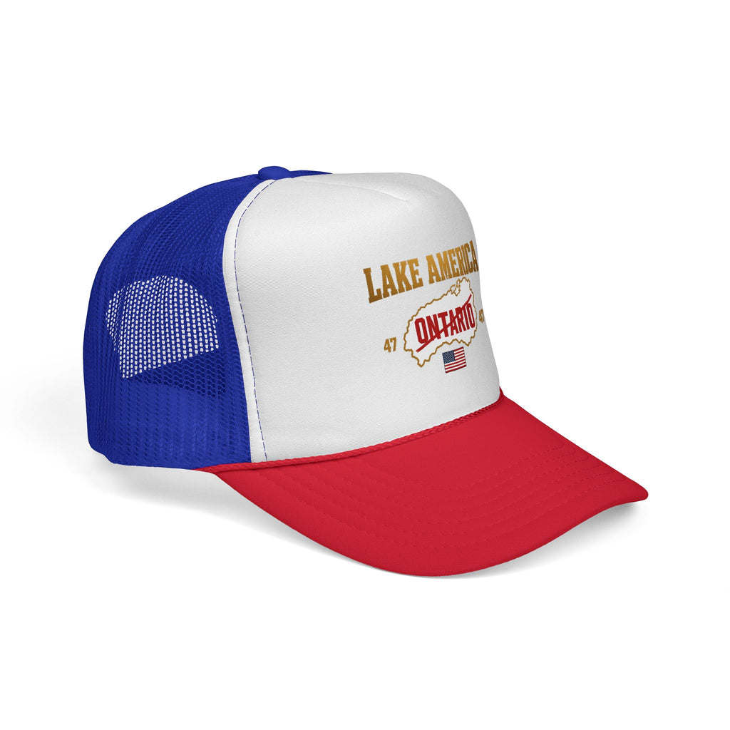 Lake America Ontario Trucker Cap – Vintage USA Flag Snapback Hat