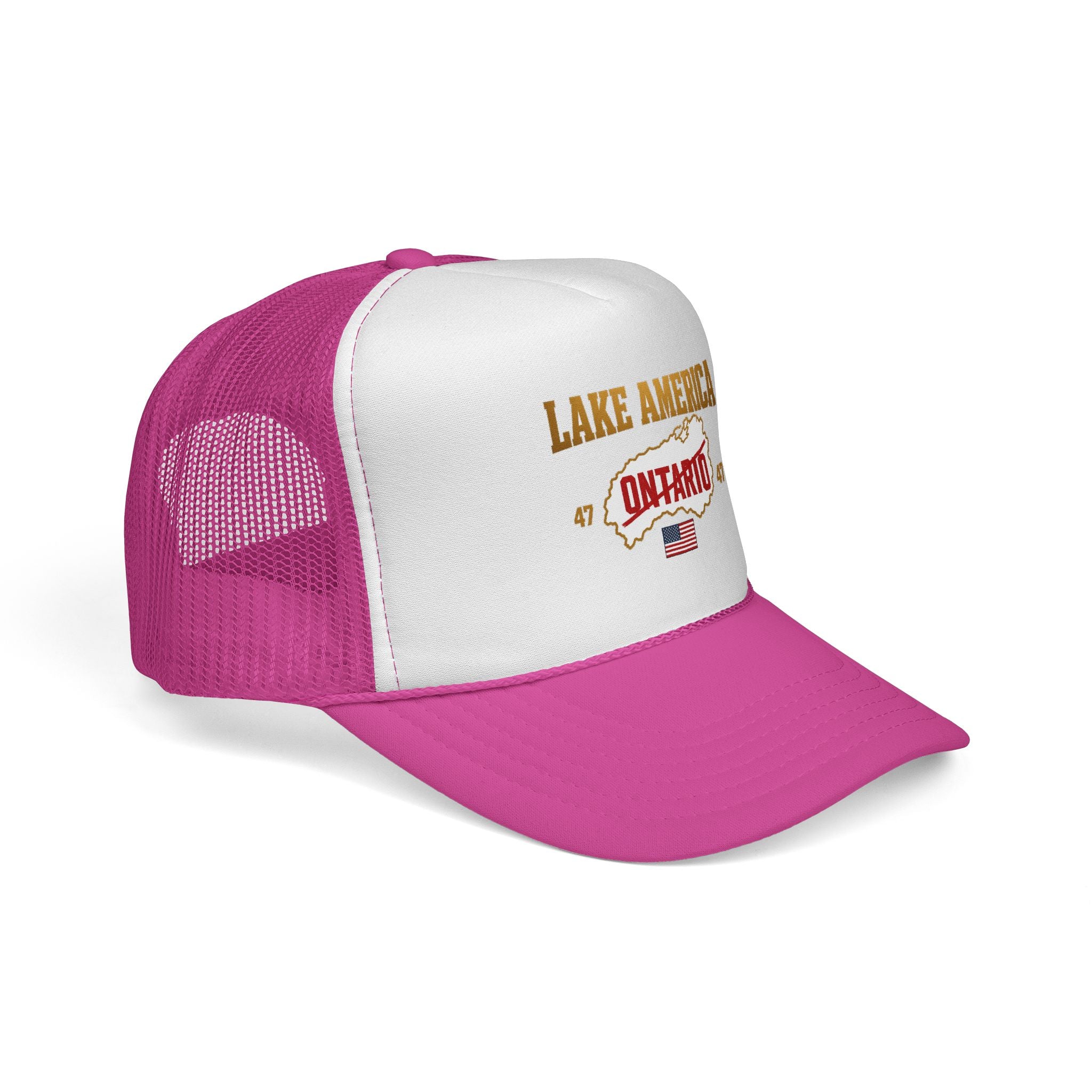 Lake America Ontario Trucker Cap – Vintage USA Flag Snapback Hat