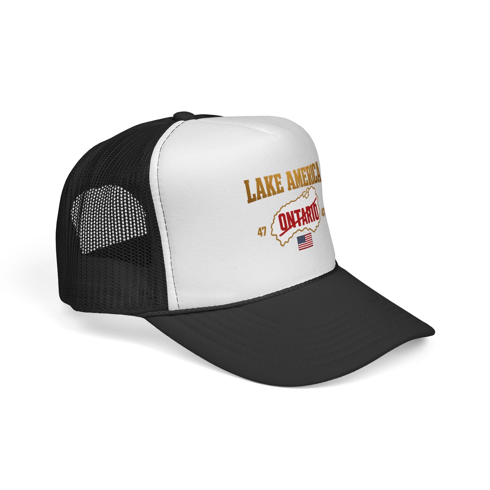 Lake America Ontario Trucker Cap – Vintage USA Flag Snapback Hat
