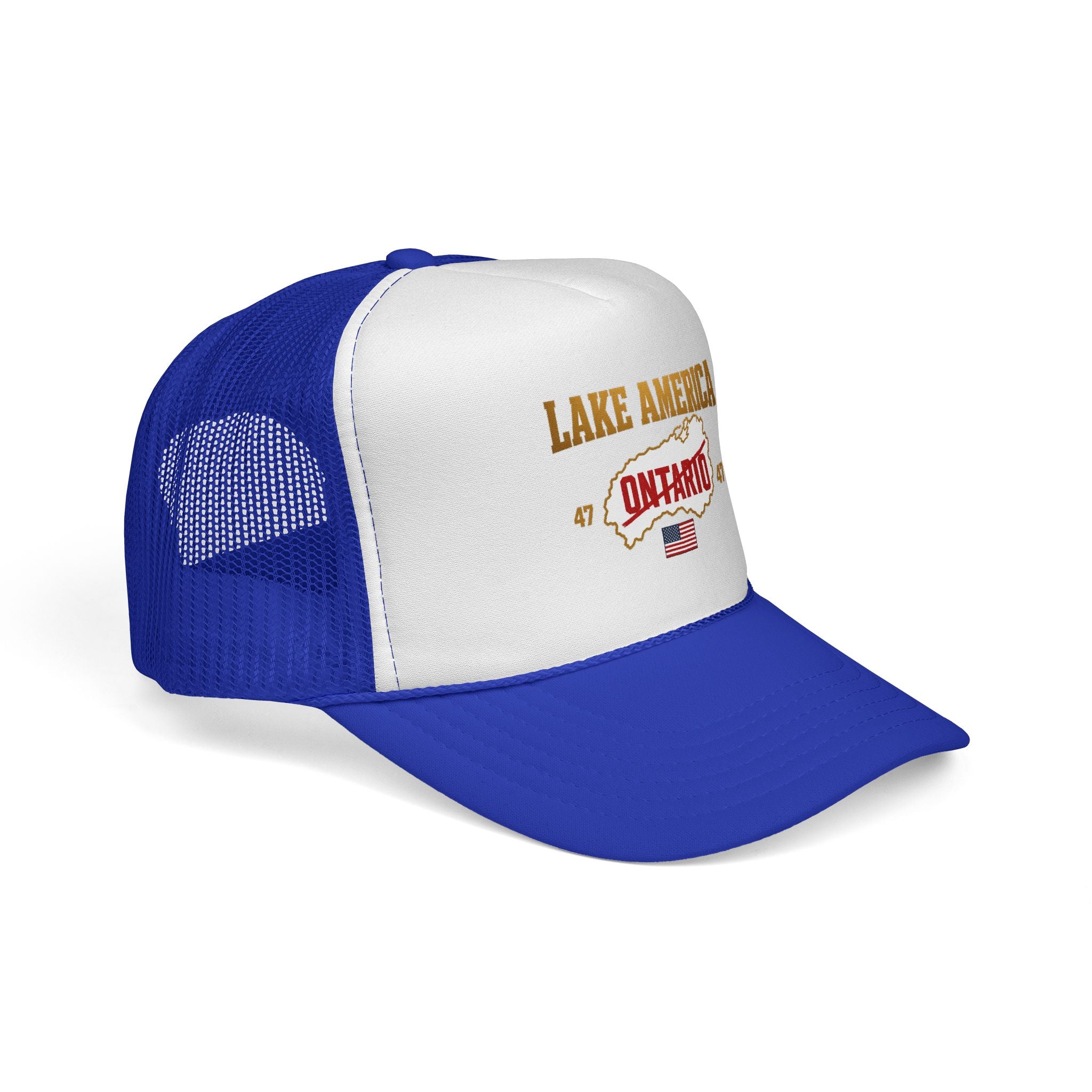 Lake America Ontario Trucker Cap – Vintage USA Flag Snapback Hat
