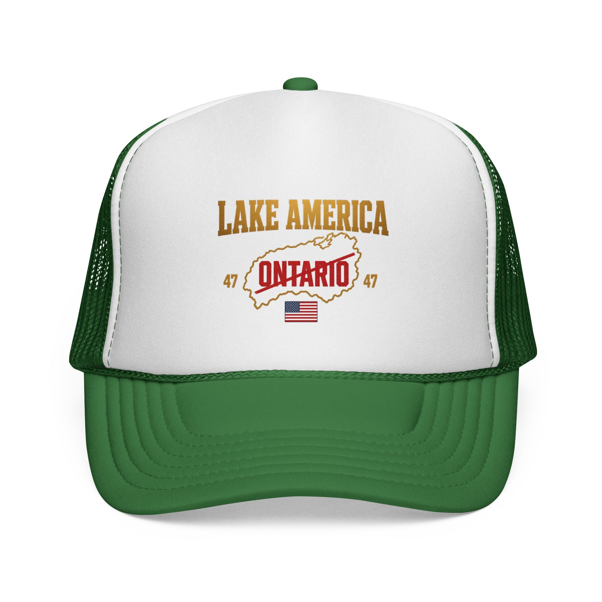Lake America Ontario Trucker Cap – Vintage USA Flag Snapback Hat