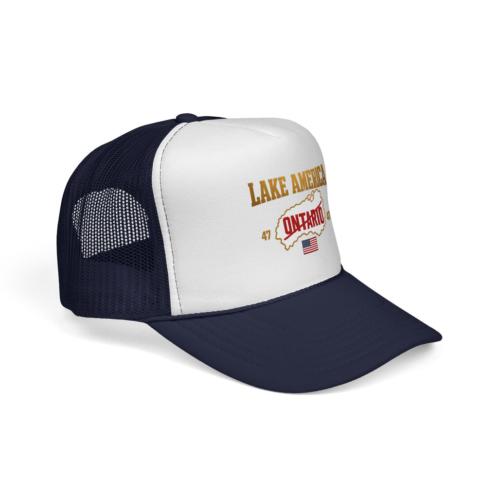 Lake America Ontario Trucker Cap – Vintage USA Flag Snapback Hat